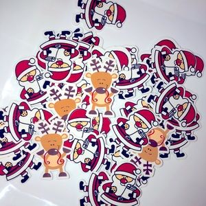 Santa & Rudolf Puffy Sticker Lot! ⭐️NWOT⭐️